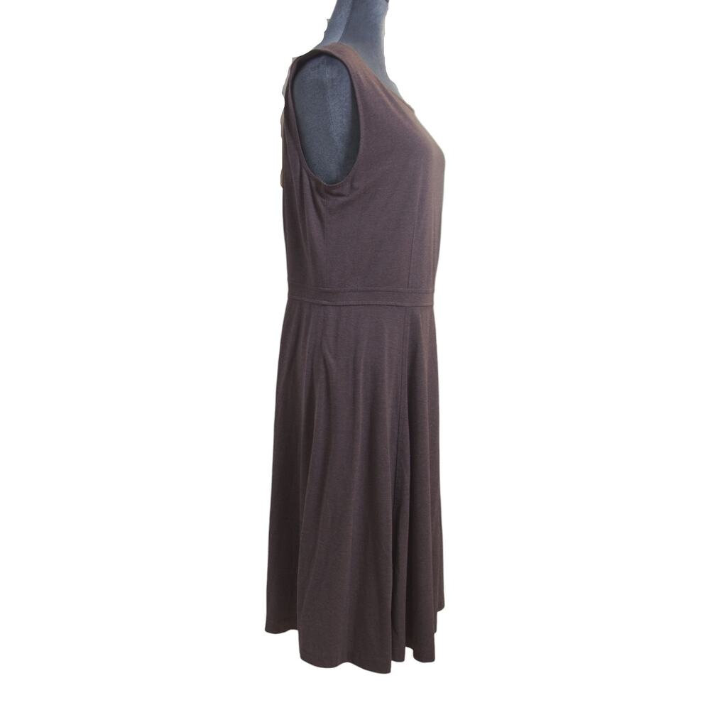 LOFT Dress Size 14 Toffee Brown Sleeveless Fit Flare Lined Fall Neutral EUC - Picture 4 of 16